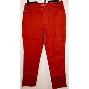 Woman Within Orange Denim Pants Size 14W Natural Fit Cotton & Spandex